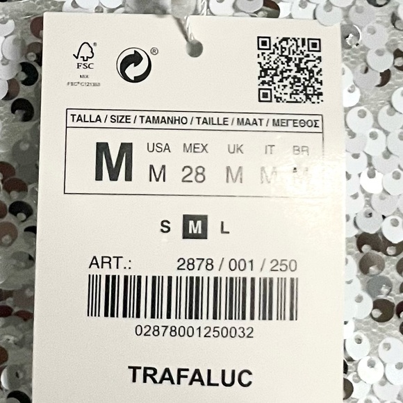 Zara white and silver sequin dress size M - Picture 6 of 6